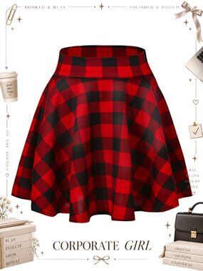 Stretchy Flared Mini A-Line Skater Skirt